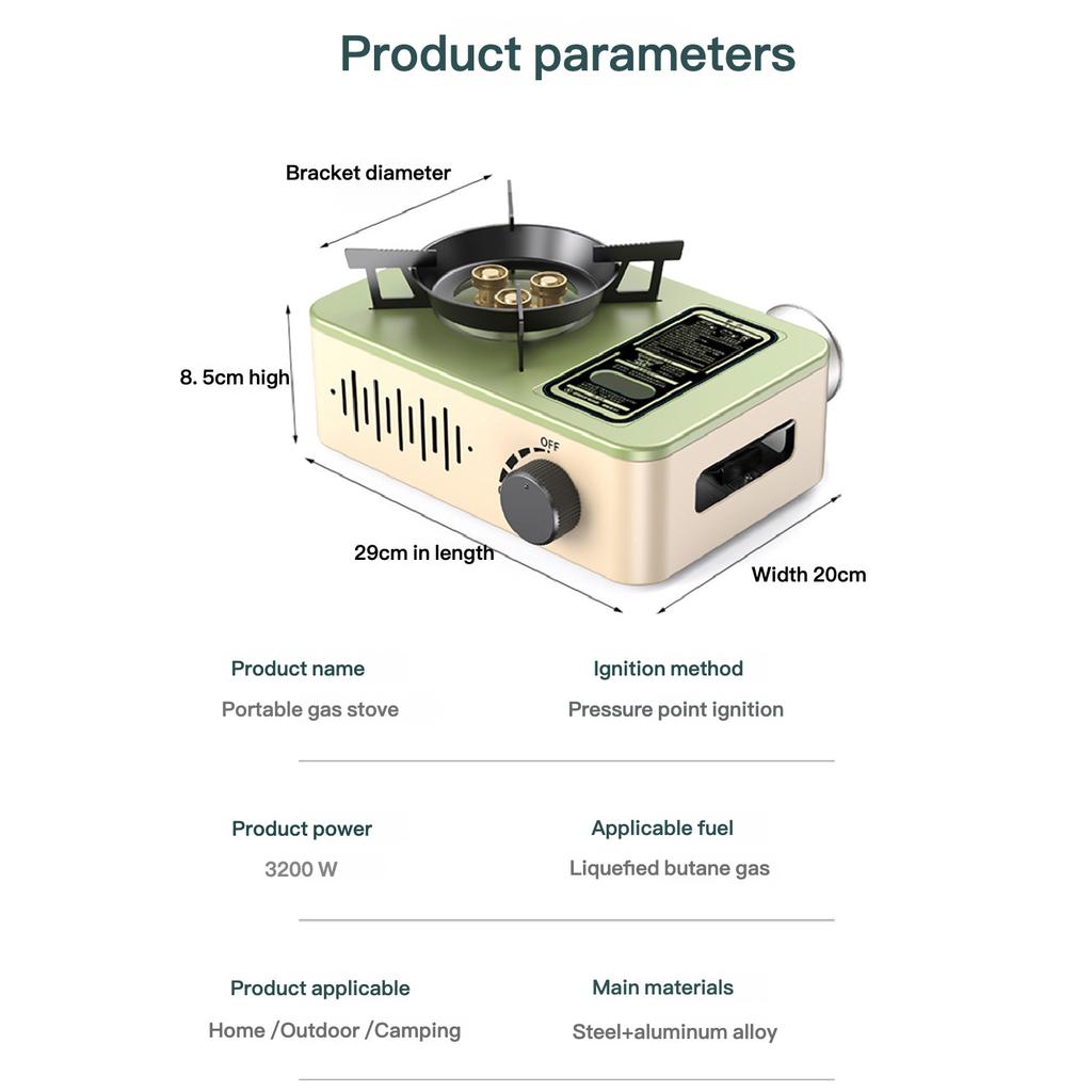 Портативная 3-конфорочная газовая плита для кемпинга, компактная складная уличная плита для барбекю и кемпинга