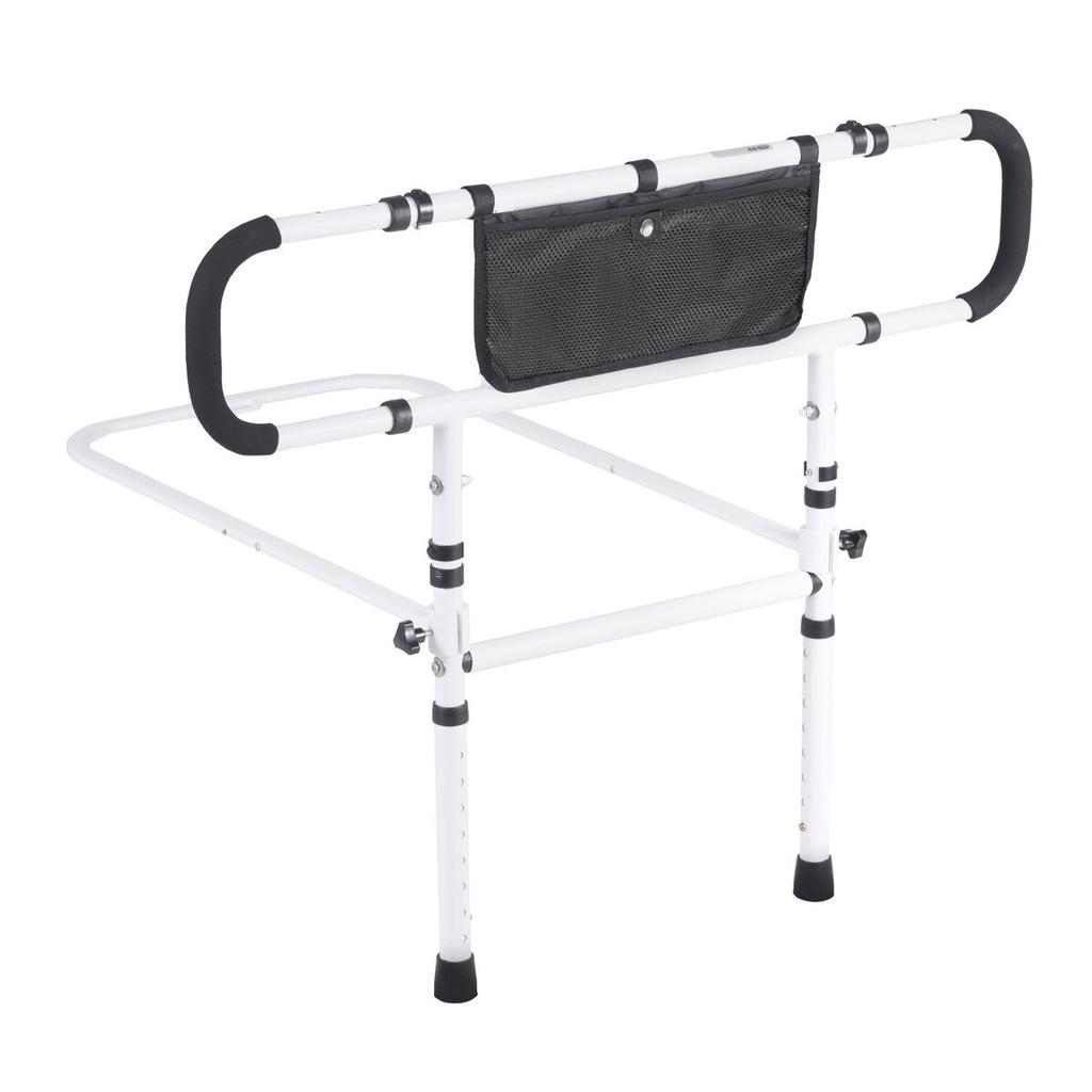 Bed Rails for Elderly Adults, 180° Foldable Bed Assist Rails for Seniors, 450LBS Loading Bed Side Rails Bed Cane with 4-Level Adjustable Handle,