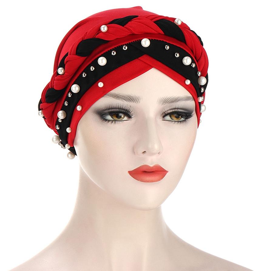 Женская мусульманская шляпа Баотоу в весенне-осеннем стиле, двухцветная шляпа-платок с косой для ногтей, коровья шляпа