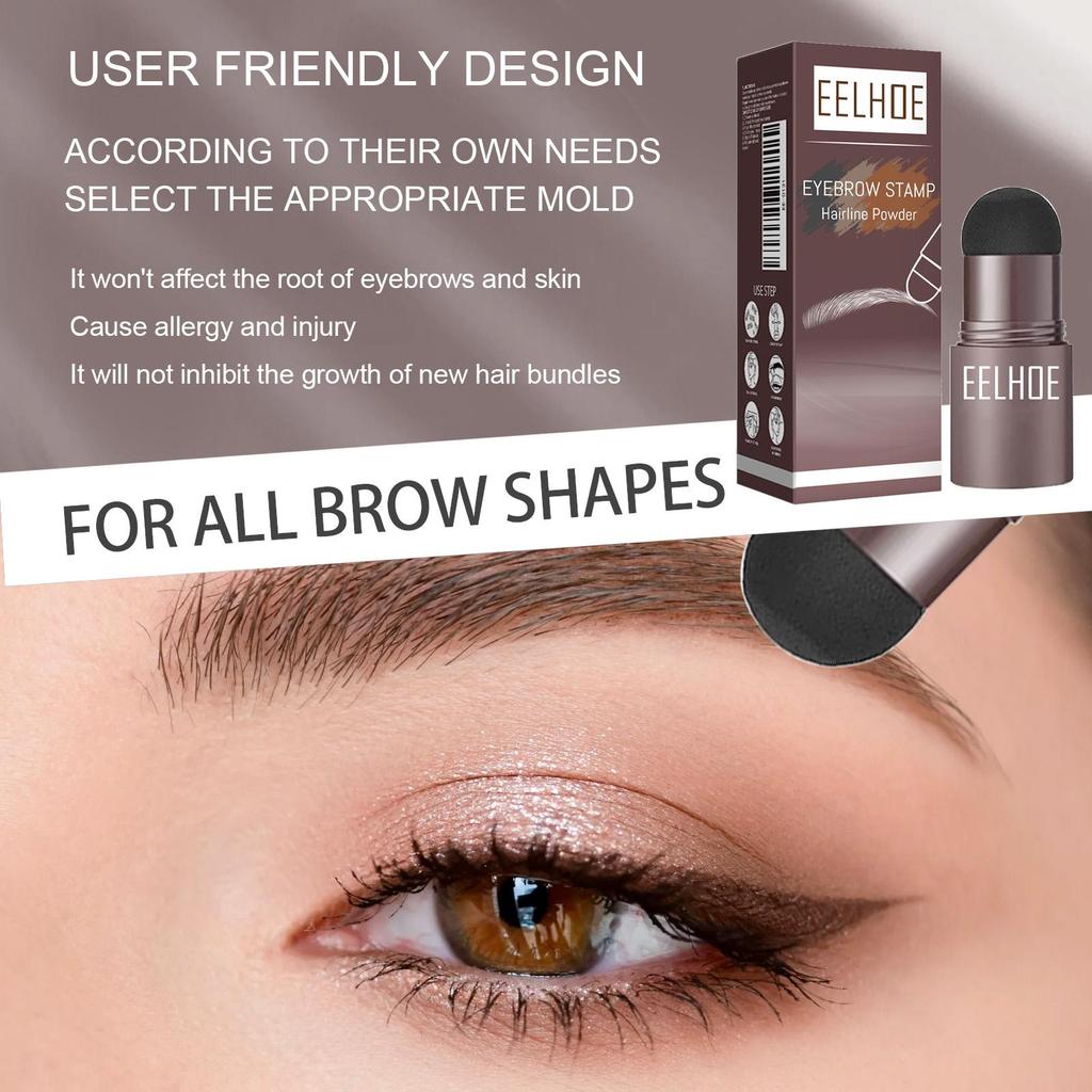 EELHOE Форма для отпечатка бровей, оттенок medium brown, набор для ленивого заполнения бровей, пудра для бровей, водостойкая пудра для линии роста волос, 1 набор