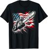 Vintage US Flag Chainsaw | Cute Woodworker Funny Logger Gift Unisex T-Shirt