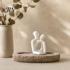 Love Couple Sculpture 3D Printed Abstract Statue, Minimalist Couples Bedroom Decor, White Hugging Lovers Sculptures, Compact Romantic Indoor
