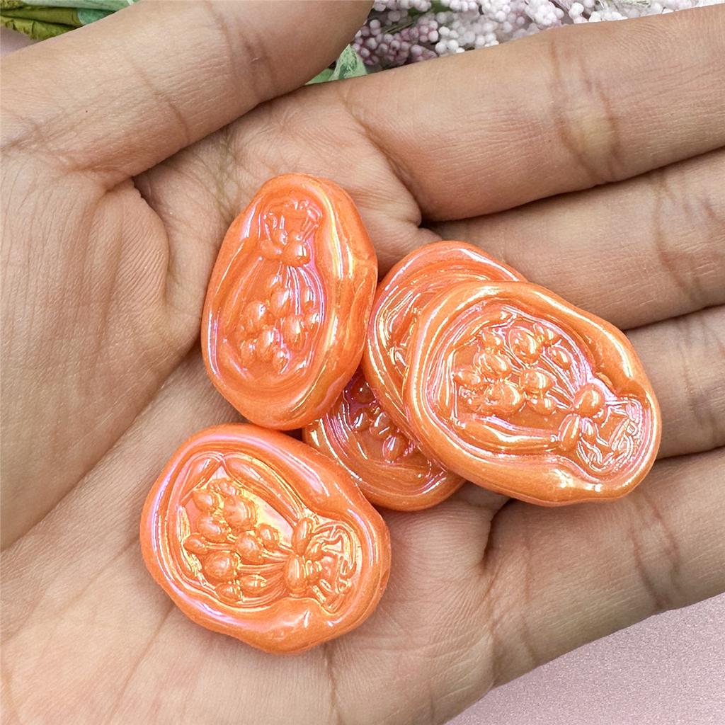 Hanmade Acrylic Geometry Handcrafted Beads Loose Spacer Handmade Bracelet Necklace DIY Tulip Flower For Jewelry Making 5pcs 21*27mm Beads