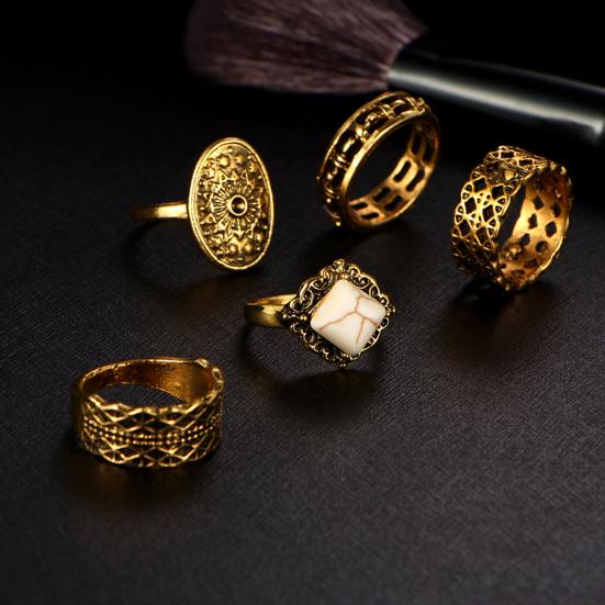 5Pcs/Set Vintage Women's Finger Knuckle Midi Stack Tip Rings Jewelry Gift Golden