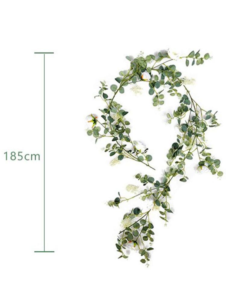 185cm Faux Leaves Floral Artificial Flower Eucalyptus Garland Camellias Silk Rose Peony Vine Decorations for Wedding Wall Decor Garden Home Party