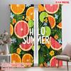 2pcs 2D Flat Printing Window Curtains Hello Summer Fruits 100% Polyester Fabric Without Electricity Festive Wall Decor Use for
