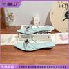 Summer New High-heeled Slippers with Pointed Sandals Women's Fashion 2025 Word with Wedge Sandals Women's Outer Wear