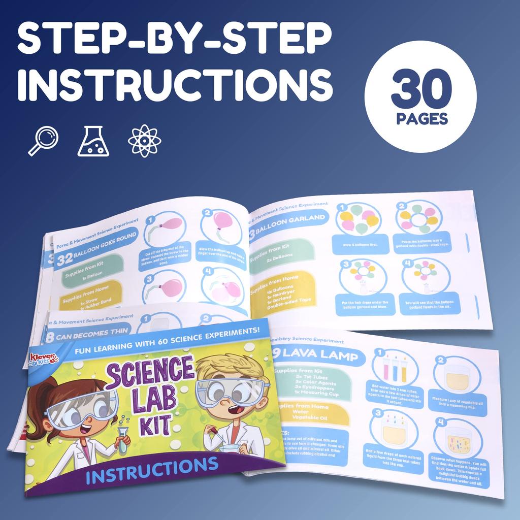 JOYIN 60 Набор для научных экспериментов Klever с лабораторным халатом, костюм ученого, ролевая игрушка, подарок для детей на Рождество, день рождения