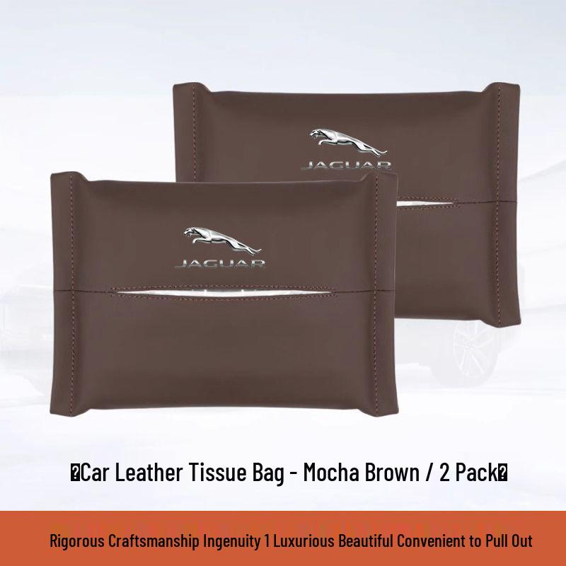 Leather Headrest Tissue Box for Jaguar XEL, XFL, F-PACE & E-PACE Cars