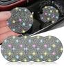 NBTEPEM 4pcs Bling Car Cup Holder Coasters 2.75" Anti-Slip Shockproof Universal Fashion Car Coaster