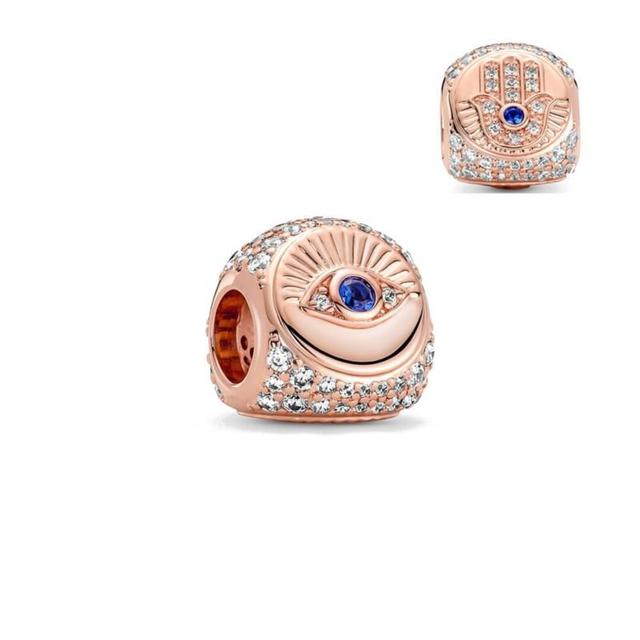 Розовое золото, сверкающее всевидящее око, тигр, фламинго, очаровательная бусина, подходит для оригинального модного браслета, ювелирные изделия своими руками для женщин