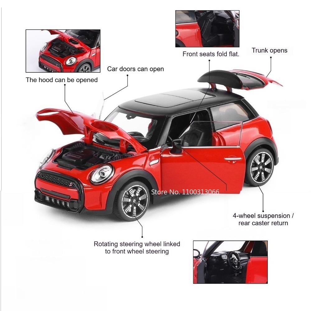1:Масштаб 24 MINI COOPER 325LI Модель Игрушечные Машинки Сплав Литье Под Давлением Двери Открываются Амортизация Оттяжка Резиновые Шины Украшение Транспортные Средства