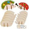 20pcs Wooden Creative Hedgehog Wood Chip Set DIY Wooden Christmas Hedgehog Animal Decoration Crafts