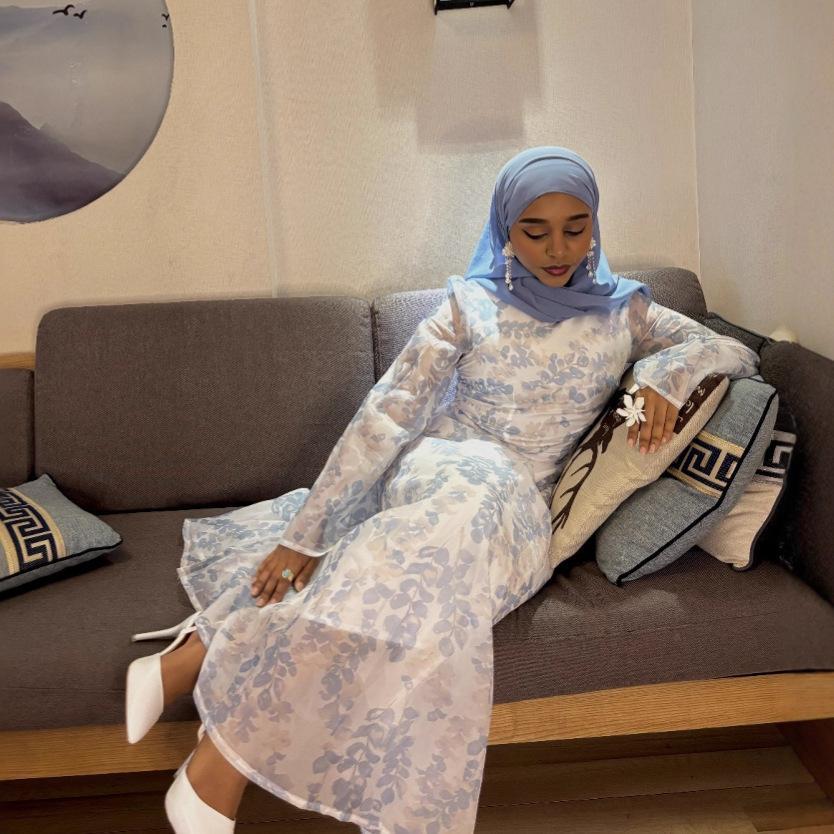 Элегантное платье с ближневосточным темпераментом, облегающее, женское, новое, с расклешенными рукавами, на шнуровке на талии, французское платье