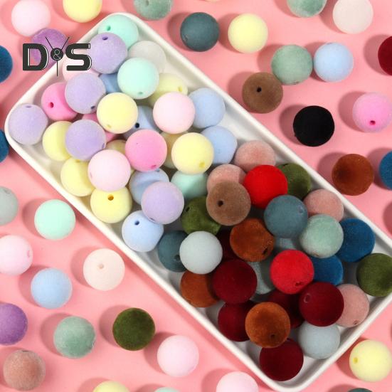 50 шт. бархатных рождественских поделок, материалы для изготовления ювелирных изделий своими руками, 16 мм, смоляные бусины для браслетов, ожерелий, сережек, брелоков