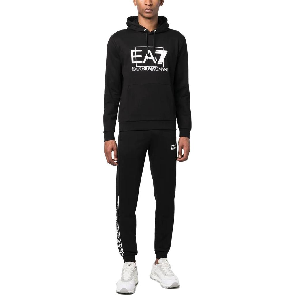 Emporio Armani SS23 Серия EA7 Принт с логотипом-буквами Худи на шнурке Мужские худи Черный 3RPM62-PJ05Z-1200