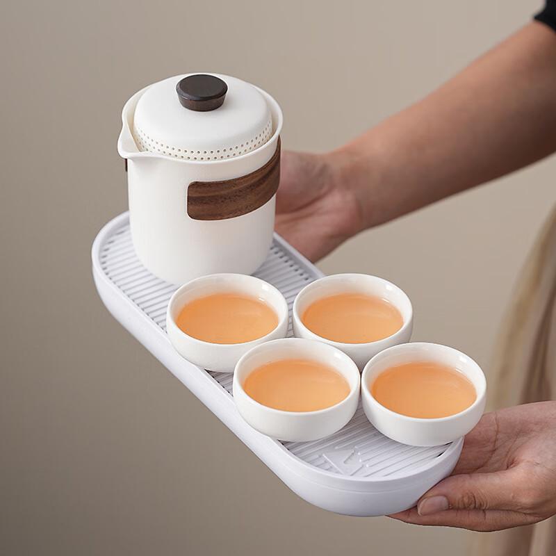Xunyi Lingxue Coarse Pottery Travel Tea Set