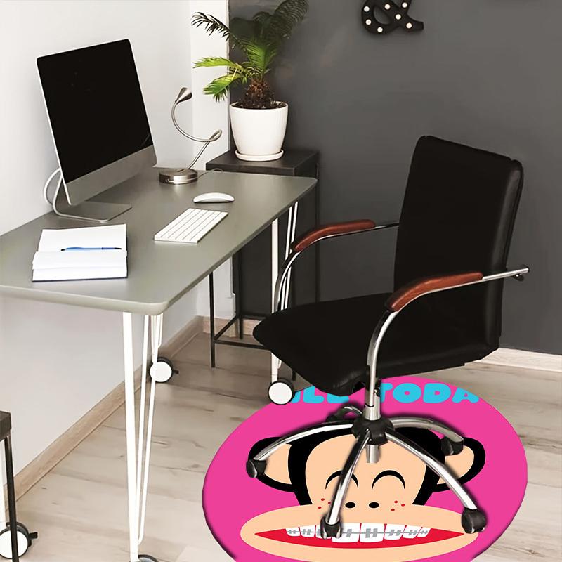 1pc Smile Today Monkey Round carpet, Made of Polyester,Perfect for Decorating Office Chairs, Living Rooms,Vibrant Decorative Rug