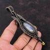 Подвеска Rainbow Moonstone, подвеска из медной проволоки, медные украшения ручной работы, подвеска из настоящего драгоценного камня, свадебный подарок, изящные ювелирные изделия из проволоки