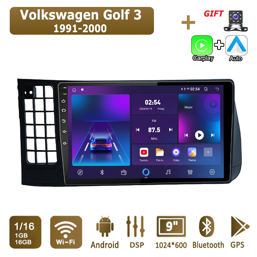 Android Car Radio For Volkswagen Golf 3 1991-2000 Мультимедийный проигрыватель Головное устройство Стерео GPS Навигация BT WIFI 1+16 ГБ