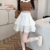 2025 Spring/Summer Women's High Waist Sweet Puff Double Layer Lace Skirt