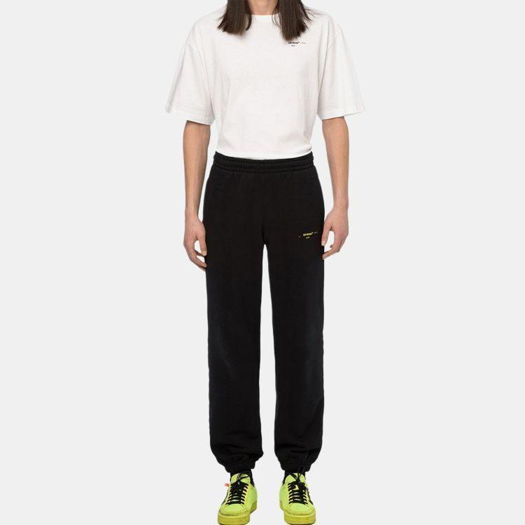 OFF WHITE FW19 Трикотажные брюки-свитшот Мужские Черные OMCH020F19E300101060