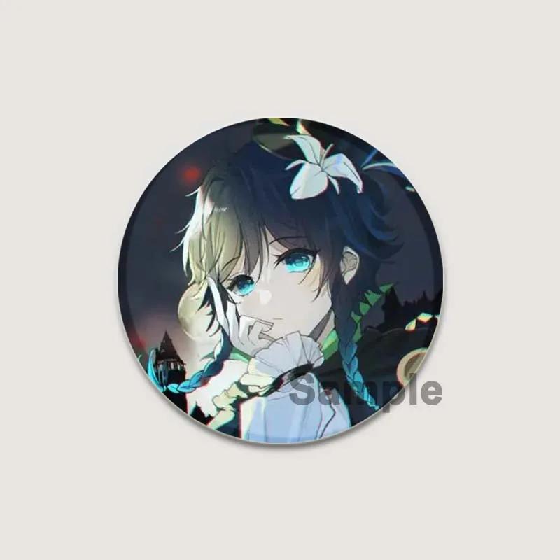 32/44/58 мм мультяшная фигурка Venti Jean HD принт брошь аниме значок Genshin Impact круглая витрина броши значки на лацкан ювелирные изделия подарочный аксессуар