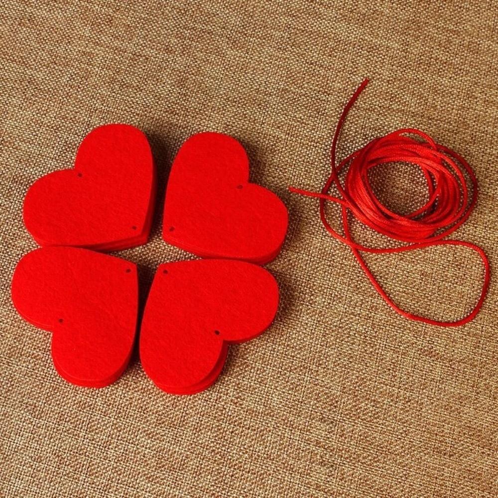 Гирлянда из красных сердечек, 3 метра, для DIY, красная нить с подвесными сердечками, украшение на День Святого Валентина