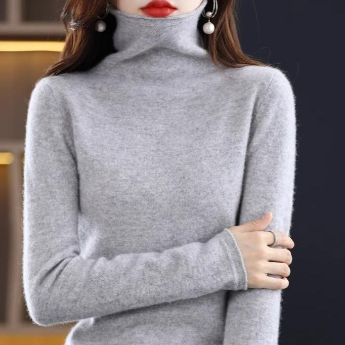 Женский кашемировый свитер Qinghe Cashmere 30% Кашемир 70% Шерсть Осенне-зимний кашемировый пуловер Мягкий и теплый