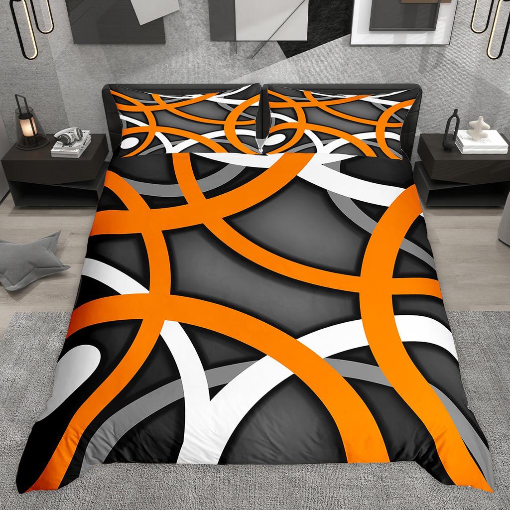 Comforter Homewish Contemporary Geometric Abstract Stripe Bedding Set Wave Lines Plaid Checkered Comforter Set