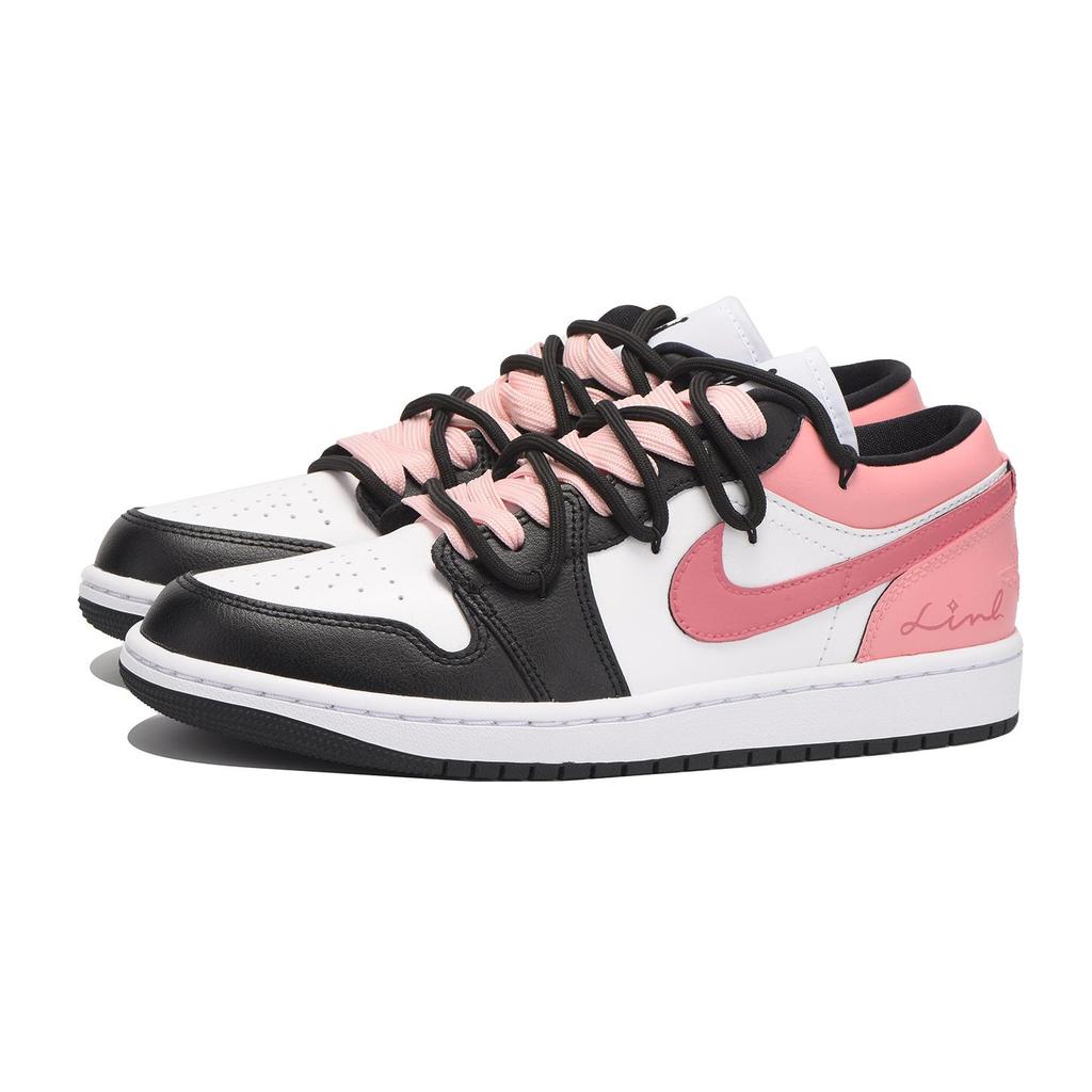 Jordan Air Jordan 1 Нескользящее покрытие Низкие винтажные баскетбольные кроссовки Женские Черно-розовые DC0774-101(Команда-SBOX)-Случайные упаковочные пакеты