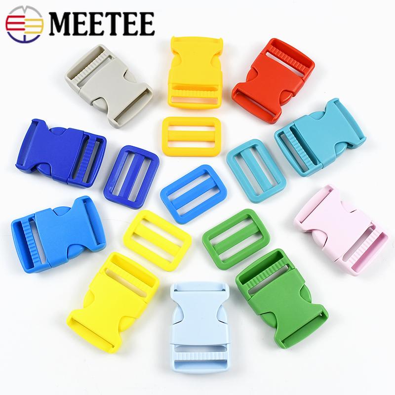5/10 Комплектов Meetee 25/32/38 мм Пряжки для Рюкзака Пластиковая Быстросъемная Пряжка Трехщелевой Слайдер Кольцо Крючок Предохранительная Пряжка для Рукоделия DIY