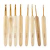 8 шт. Крючки для вязания из глинозема, Игла, Бамбуковая ручка, Золотые инструменты для плетения для любителей рукоделия