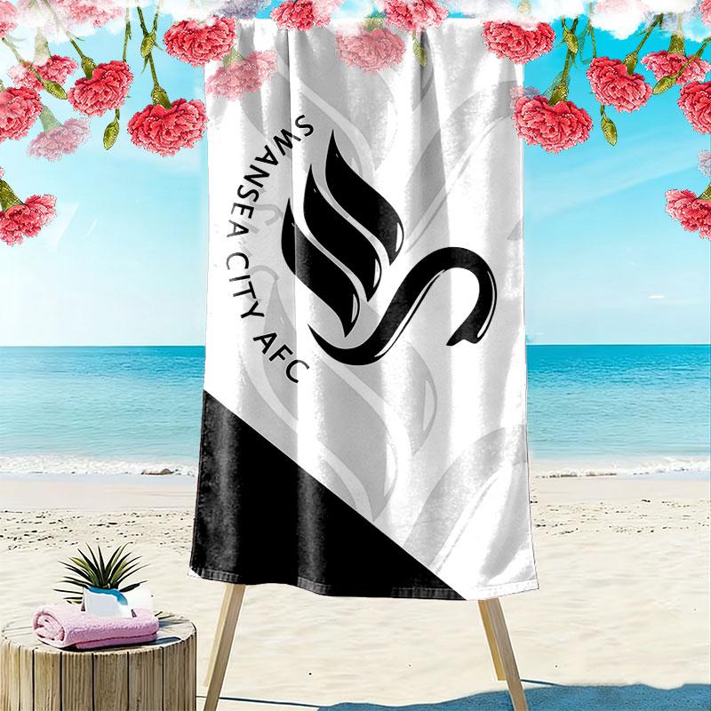 Пляжное полотенце Swansea City AFC, Большое, Мягкое, Быстросохнущее, для Пляжа, Кемпинга, Плавания