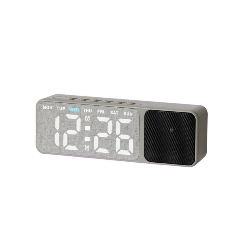 Dual Alarms Bluetooth Speaker with Clock Ambient Lighting Electronic Table Clock Tabletop