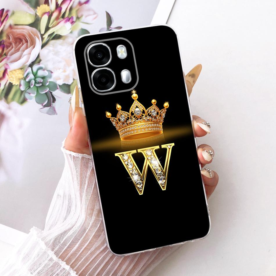 Для OPPO A6s CPH2789 2026 Модный чехол для телефона с буквой и короной Для Oppo A6S 5G Мягкие силиконовые чехлы из ТПУ