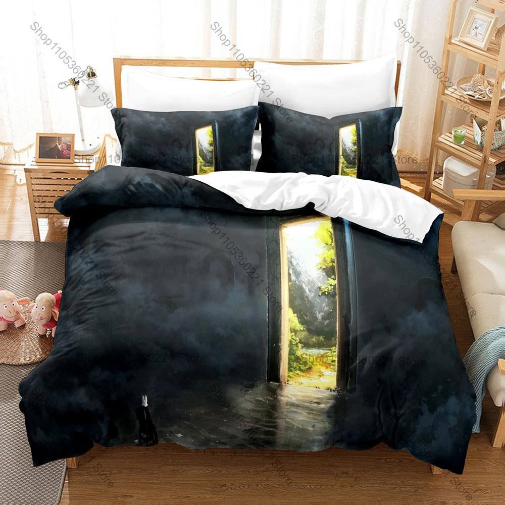 Glowing Magic Fantasy Portal Interdimensional Gate HD Print Bedding Set Duvet Cover + 2 Pillowcases Polyester Game Room Decor