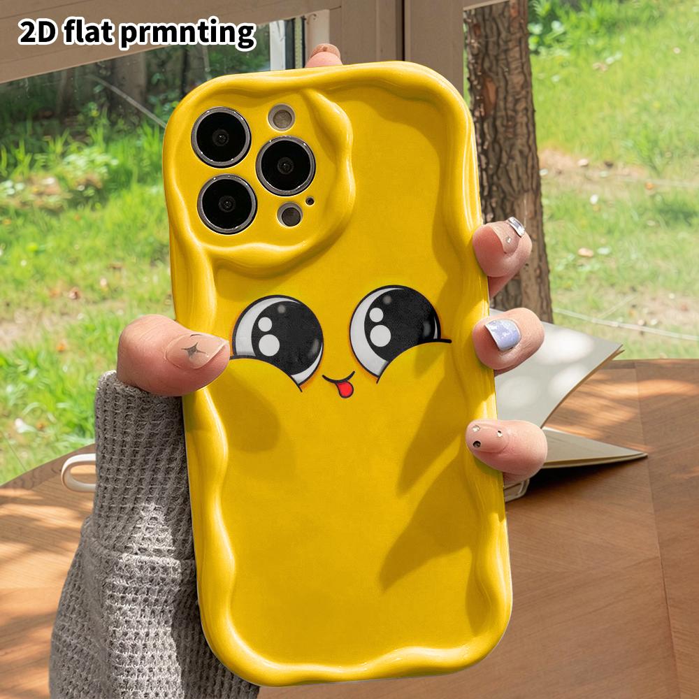Phone Case: 2D flat design suitable for iPhone 18 17 16 15 14 13 Pro protective case, cute big eye expressions, perfect Christmas and Halloween holida
