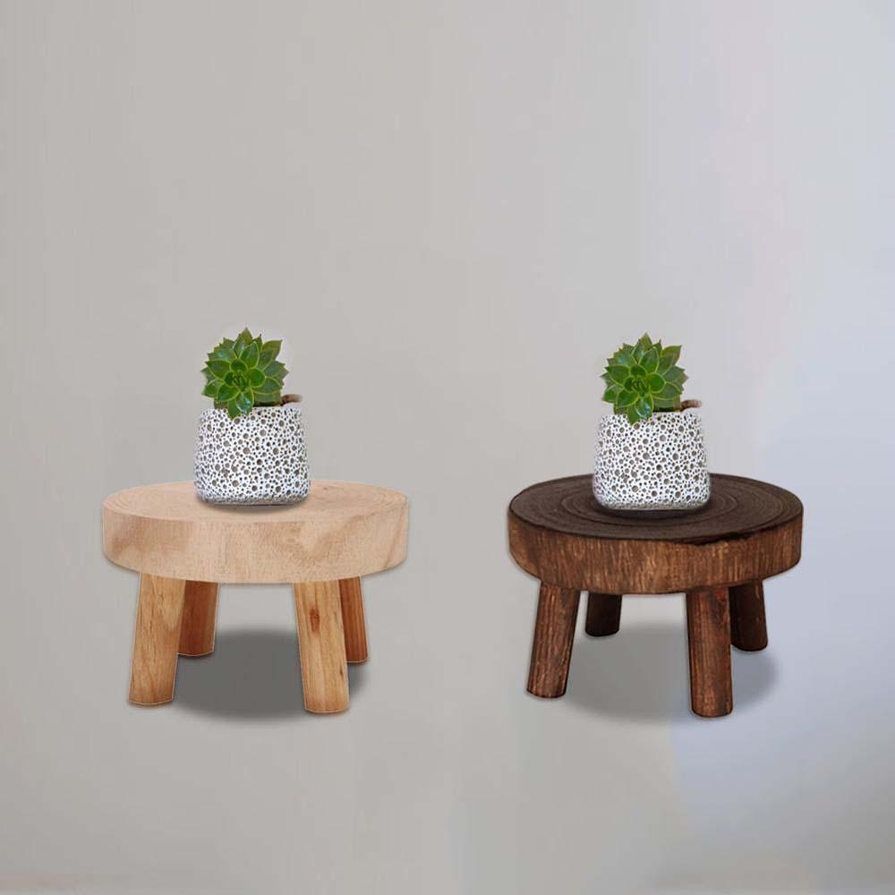 Flower Succulent Garden Display Wooden Stool Plant Stand Shelf Flower Pot Base Flower Pot Holder