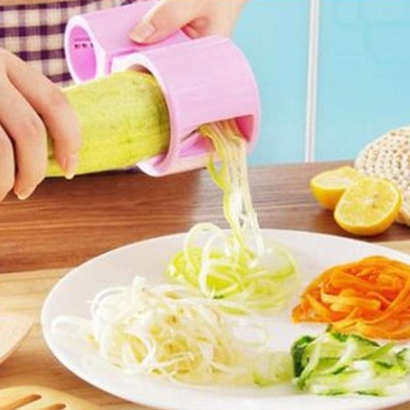 Многоцелевая кухонная терка-шинковка Двухголовый дизайн ABS Овощерезка-спиралайзер Лезвие из нержавеющей стали Точилка