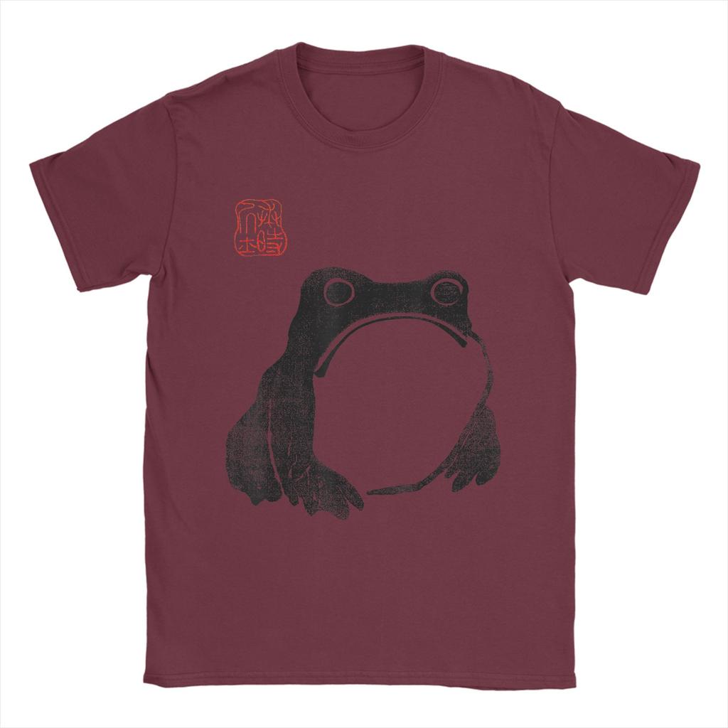 Japanese Grumpy Frog Toad Unimpressed Animal Funny Chubby TShirts 100 Cotton Tee Shirt for Unisexs Y2K Short Sleeve Clothing