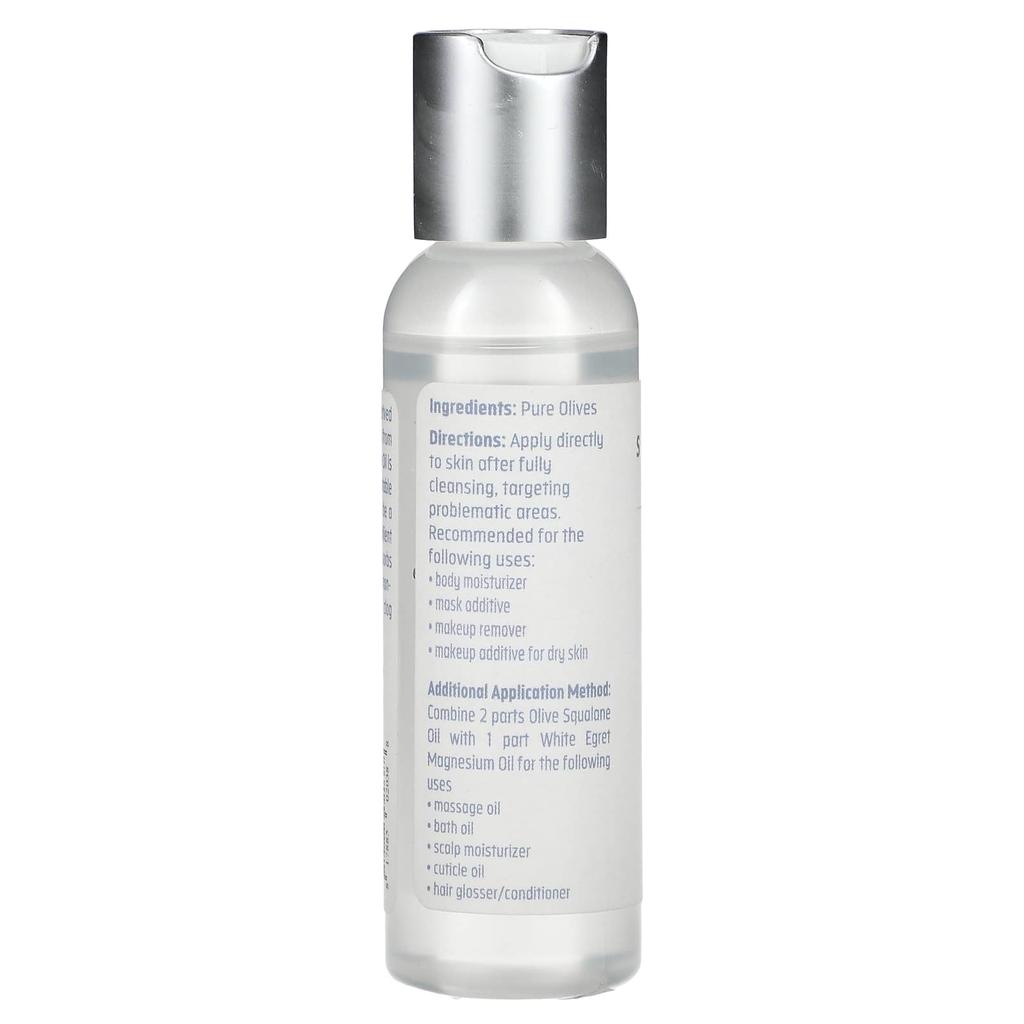 White Egret Personal Care Оливковое сквалановое масло, без отдушек, 2 жидких унции (59 мл)