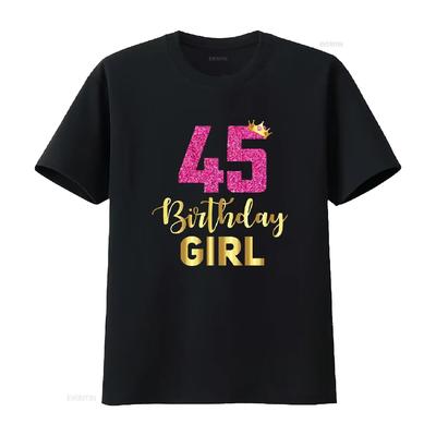 Футболка на 45-летие для женщин, для нее, 45 лет, винтажная, стираная, удобная, дизайнерская одежда, графический стиль, уличная мода