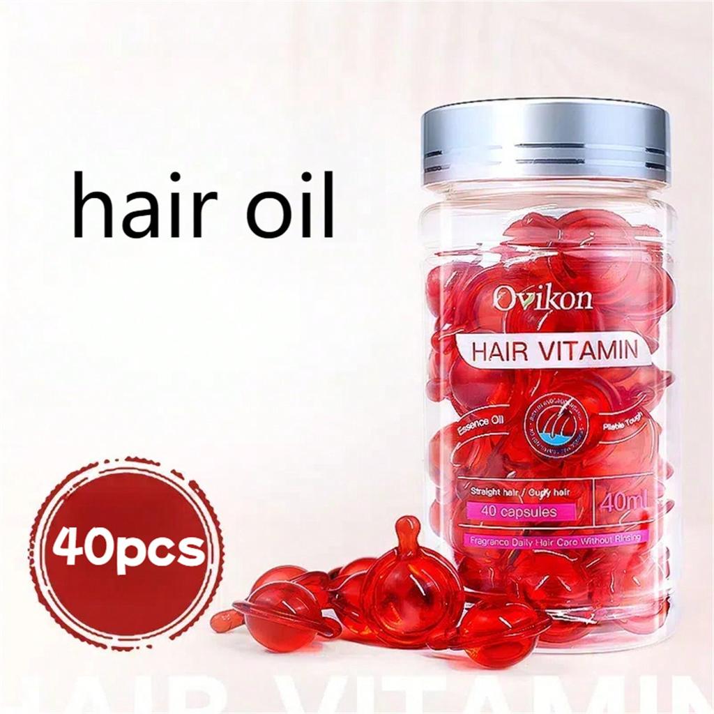 40 Capsules of Vitamin Essential Oil for Men and Women Care Essential Oil To Moisturize and Repair Hair, Enhance Luster and Smooth Hair