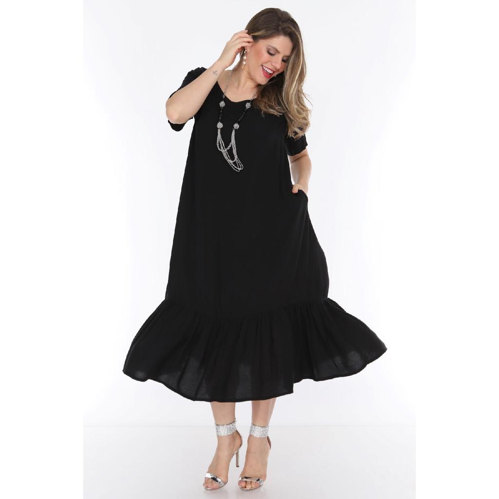 Женское платье больших размеров Schk, черное 1569