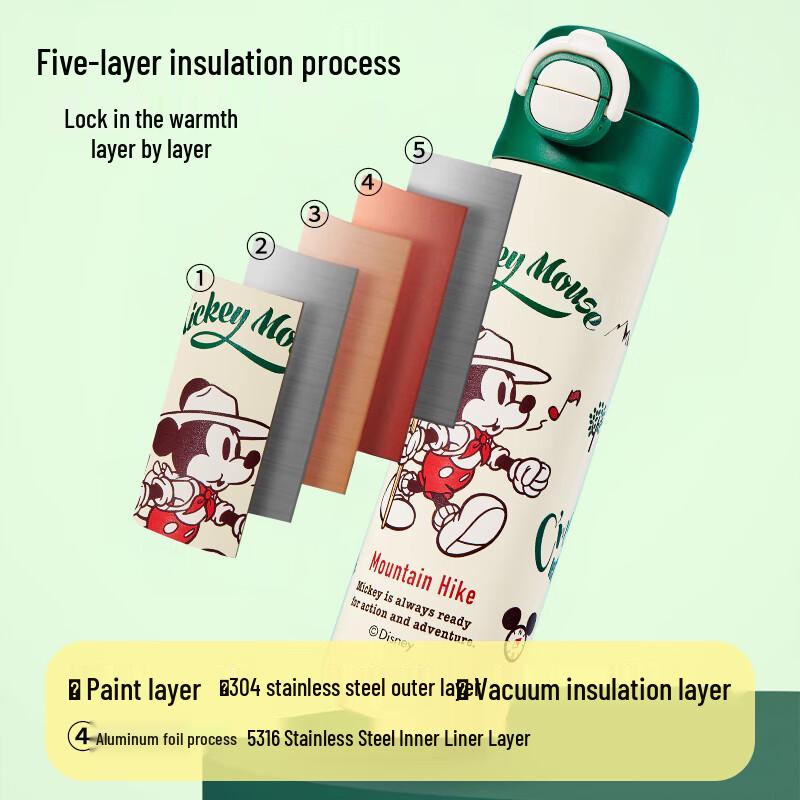 SNOOPY Mickey Portable Double-Drink Insulated Cup