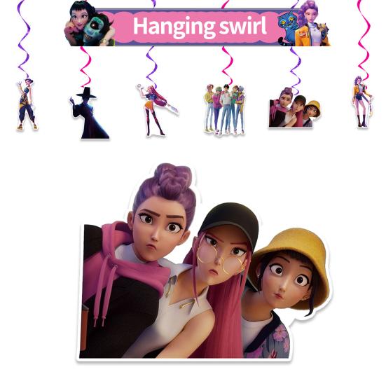 Набор украшений на день рождения Охотников на демонов Тема аниме Принадлежности для вечеринки «С днем рождения» с баннером, топперами для торта, фоном для детей и фанатов