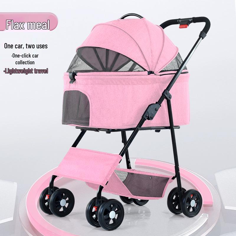 Lightweight Pet Stroller: Foldable, Detachable for Small Dogs & Cats - Ideal for Outdoor Use