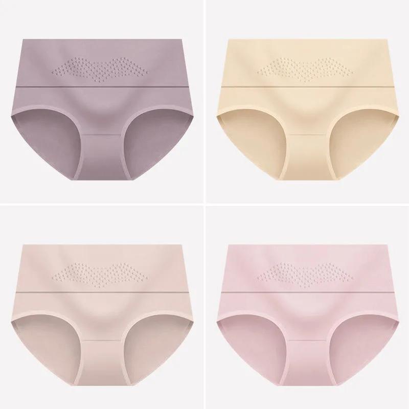 LANGSHA 4 шт., большие размеры M-5XL, трусики с высокой талией, женское мягкое хлопковое нижнее белье, трусы с принтом, женское нижнее белье