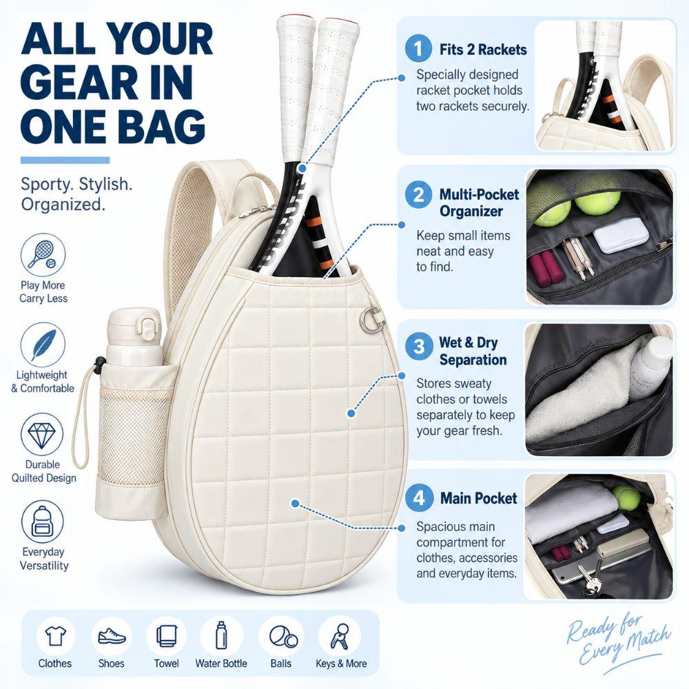 Lightweight Racket Sling Case Waterproof Tennis Shoulder Bag Tennis Racket Bag Court Training